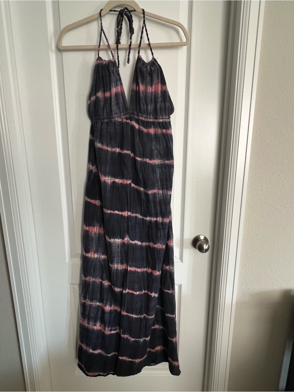 lovestitch Black and Pink Tie-Dye Maxi Dress